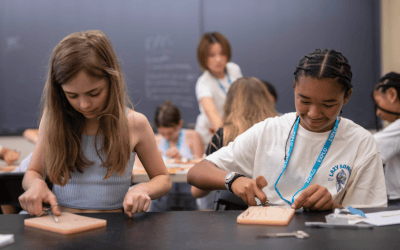 EXPLO students suturing in medical class